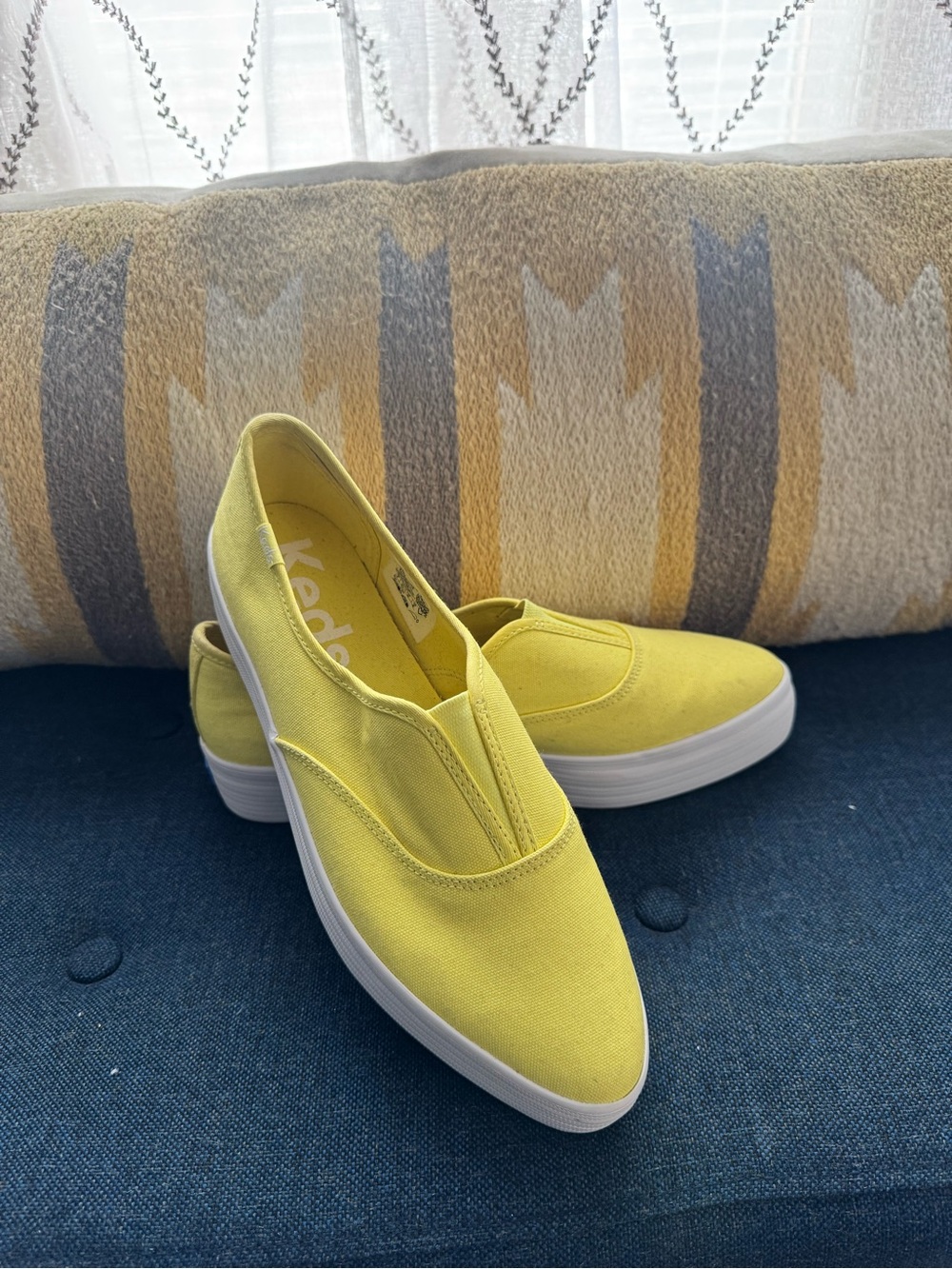 Keds Slip-On Canvas Sneakers - Yellow with White Sole
